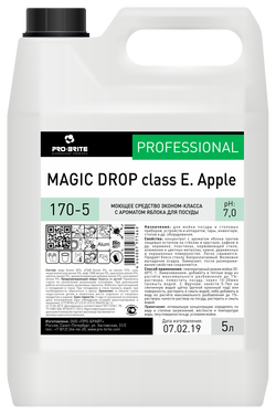 Фото Моющее средство для посуды Magic Drop Сlass E Apple, 5 л для клининга SEILOR
