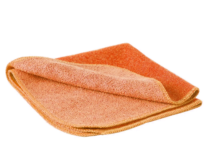 Салфетка скрабер для стекла 30х30 оранжевая