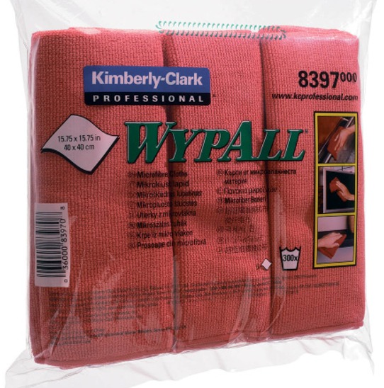 Фото Микрофибра премиум 40х40 WYPALL Kimberly-Clark, цвет красный для клининга SEILOR