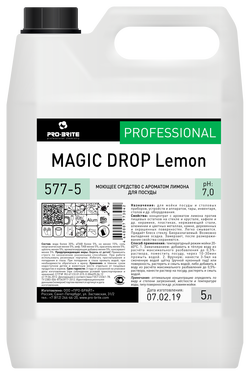 Фото Моющее средство с ароматом лимона для посуды Magic Drop Lemon, 5 л для клининга SEILOR