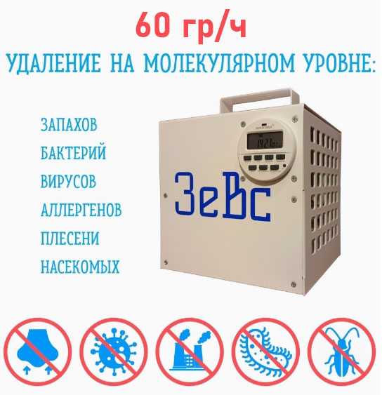 Фото Промышленный озонатор ЗЕВС 60 гр/ч для клининга SEILOR