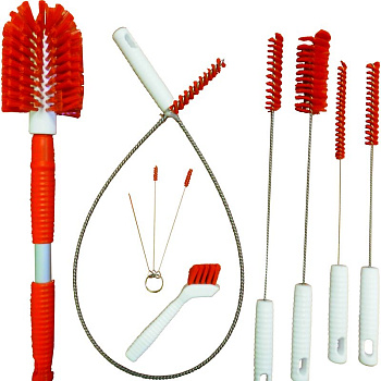 Фото Набор ёршиков разного диаметра красные (10 предметов) красные для клининга SEILOR