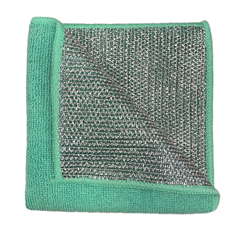 Фото Салфетка скрабер для стекла 30х30 зеленая для клининга SEILOR