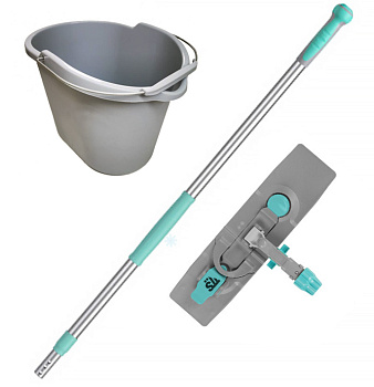 Фото TTS Набор для мытья полов Blik с педалью и зажимом для мопов + телескопическая рукоятка и ведро 10 л для клининга SEILOR