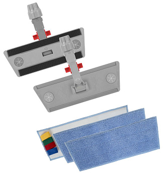 Фото TTS Набор Velcro Набор для мытья окон и гладких поверхностей 22 см (насадка + 2 мопа) для клининга SEILOR