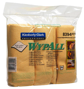 Фото Kimberly-Clark WYPALL Микрофибра премиум 40х40 желтая (6 шт) для клининга SEILOR