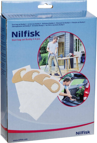 Фото Фильтр-мешки для пылесосов Nilfisk Buddy II 4 шт (оригинальные) для клининга SEILOR