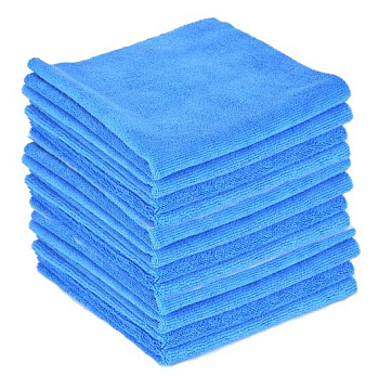 Фото Набор салфеток из микрофибры с лазерной обратоткой 35х35 250 гр.синяя, 10 штук для клининга SEILOR