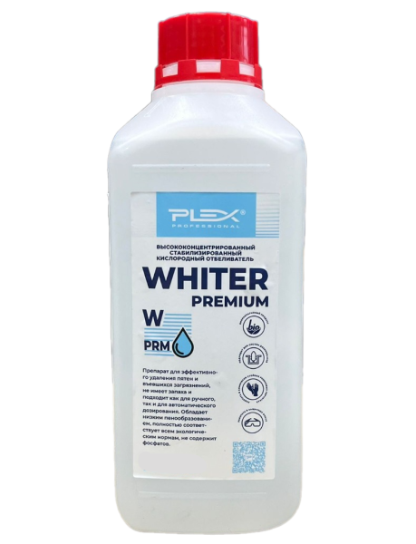 Фото Кислородный отбеливатель высоконцентрированный Whiter Premium Plex, 1 л для клининга SEILOR
