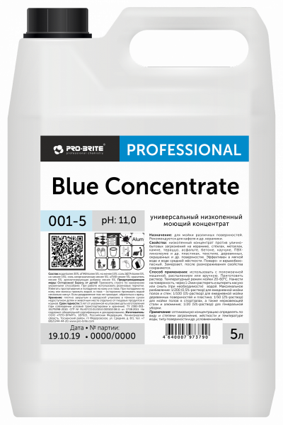 Фото Низкопенный моющий концентрат для ежедневной и генеральной уборки Blue Concentrate Pro-brite, 5 л для клининга SEILOR