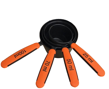 Фото Набор мерных ложек черный 4 шт. для клининга SEILOR