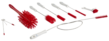 Фото Набор ёршиков разного диаметра красные Vikan (10 предметов) для клининга SEILOR