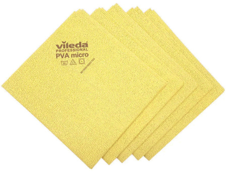 Фото Салфетка для уборки Vileda PVAmicro (ПВА Микро) желтая, 5 шт для клининга SEILOR