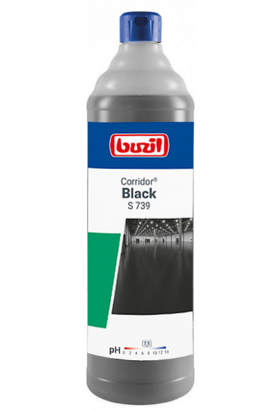 Фото Средство для черных полов и камня /черная дисперсия S 739 Corridor Black Buzil, 1 л (пробник) для клининга SEILOR